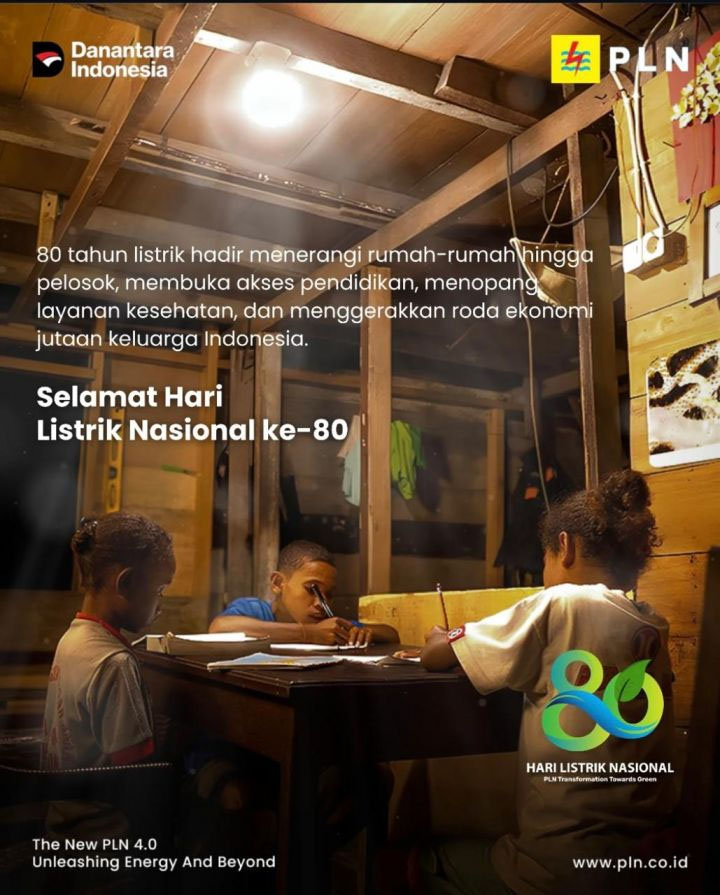Hari Listrik Nasional: PLN 80 Tahun Terangi Negeri dengan Inovasi dan Transisi Energi Bersih